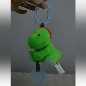 Child of Mine by Carter's Dinosaur Plush Stuffed Animal Teether Toy Green Orange